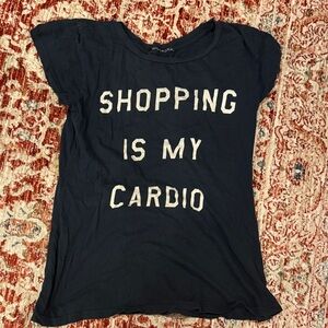Wildfox Black 'Shopping Is My Cardio' Tee
